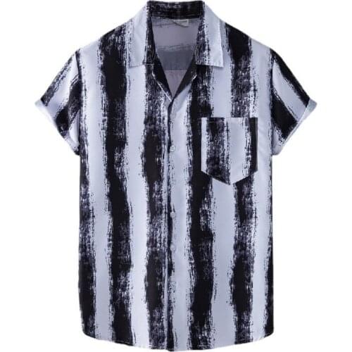 2021 Summer New Hawaiian Beach Style Shirt Mens Casual Loose Large Short Sleeve Floral Shirt