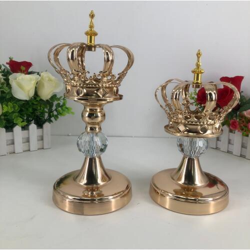 IMUWEN Candle Holder Gold Crown Shape Candle Stand Fashion Wedding Exquisite Candelabros Table Candlestick Party Home Decoration