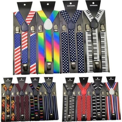 Women Suspenders Mens Unisex Y-Shape Combo Trousers Pants 3 Clip Adjustable Elastic Braces Suspenders Strap Shirt Stays Holder