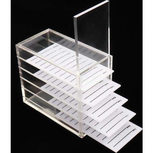 2pcs Clear Eyelash Storage Box Acrylic Individual Lashes Plate Pallet Holders Display Stand Lash Box For Eyelash Extension Cases