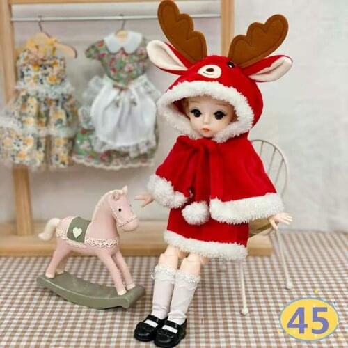 Christmas 1/6 Doll Clothes Suit for 10-12 Inch Doll BJD Accessories Cool Dressing Toys for Girl Boy Gift Not Include Doll
