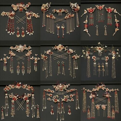 Step headdress bride costume shake hanfu ancientry dovetail Chinese suit