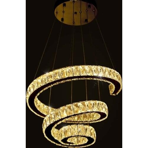 Nordic Modern Luxury Led Crystal Glass Chandelier Lighting Ceiling Hanging Circle Pendant Light Fixtures Living Room Home Decor