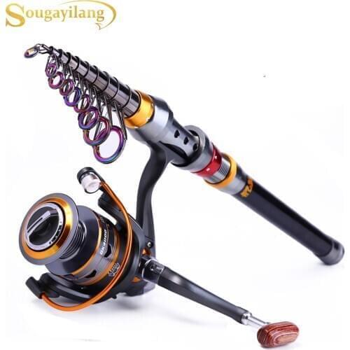 Sougayilang 1.8-3.6m Telescopic Fishing Combo Ultralight Carbon Fiber Carp Rod and 10+1BB Fishing Reel Fishing Tackle Set