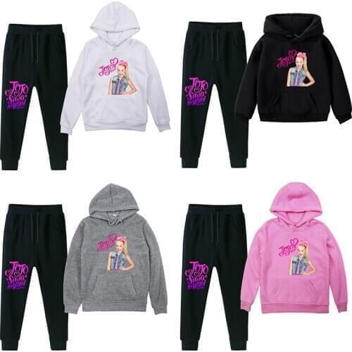 Baby Boys Girls Children Sweatshirt Kids Casual Velvet Jojo Siwa Sweatshirt Pants Suit 2019 Christmas Hoodies Sportswear Tops