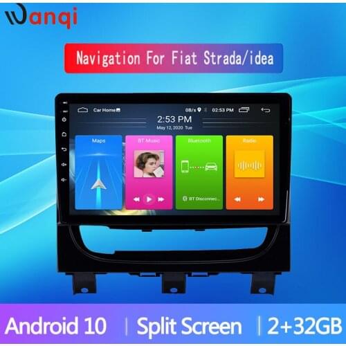 Wanqi 9inch Android10 WiFi RDS Split Screen PIP Car Radio Multimedia Player For Fiat Strada idea 2012-2016 Navigation GPS Audio