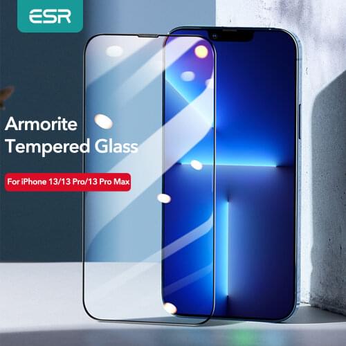 ESR Screen Protector for iPhone 13 Tempered Glass for iPhone 13 Pro Max Full Cover Protective Glass Ultra-Tough 110lbs 9H Film