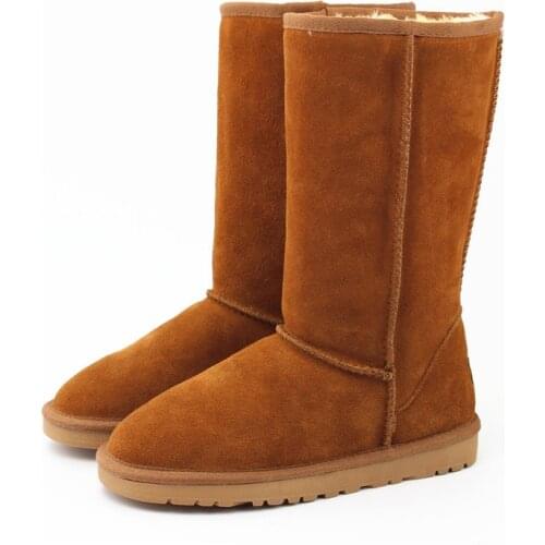 Genuine Leather Snow Boots Women Top Quality Australia Classic Boots Winter Boots for Women Warm Long Boots Botas Mujer