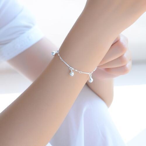 TJP Trendy 925 Sterling Silver Bracelets For Women Jewelry Charm Girl Silver Anklets Jewelry For Lady Bride Wedding Party Bijou
