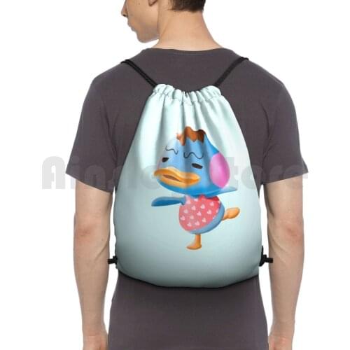 Animal-Pate Backpack Drawstring Bags Gym Bag Waterproof Animal Animal New Horizons Duck Nintendo Character Cute Yoga