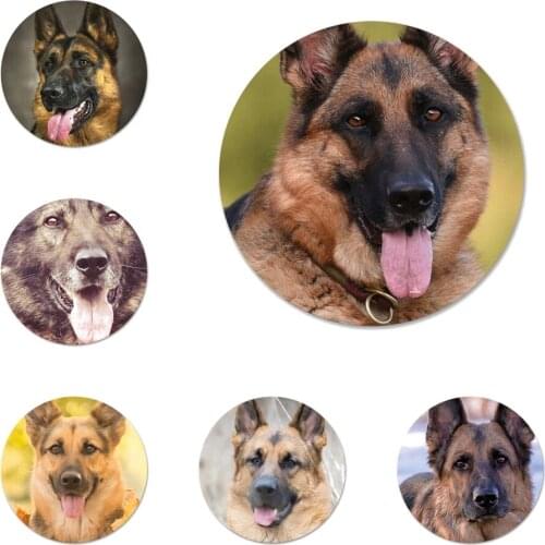 German Shepherd Dog Icons Pins Badge Decoration Brooches Metal Badges For Clothes Backpack Decoration 58mm