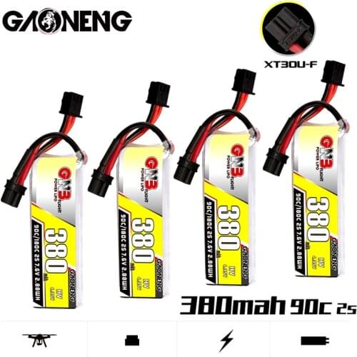 1/2/3/4/5PCS Gaoneng GNB 7.6V 380mah 2S HV 90C/180C Lipo battery with XT30 Plug for BETAFPV Beta75X 2S Beta65X 2S Whoop Drone