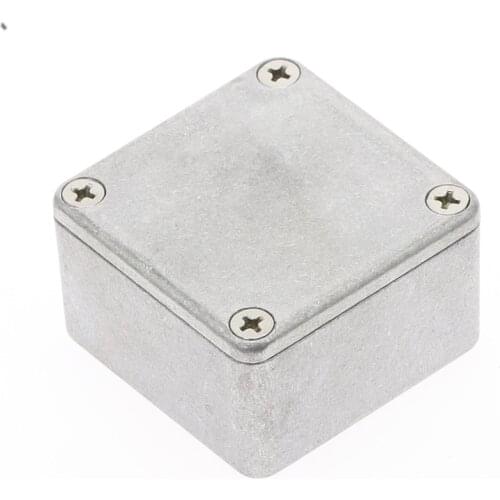 1pcs 1590LB Silver Aluminium Enclosure Electronic Diecast Stomp box Project Box50.5x50.5x31mm Electronic Project Case