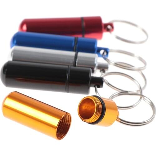 1PCS Mini Waterproof Pill Box Case Travel Outdoor Bottle Cache Drug Holder Container Keychain Medicine Tablet Box Health Care