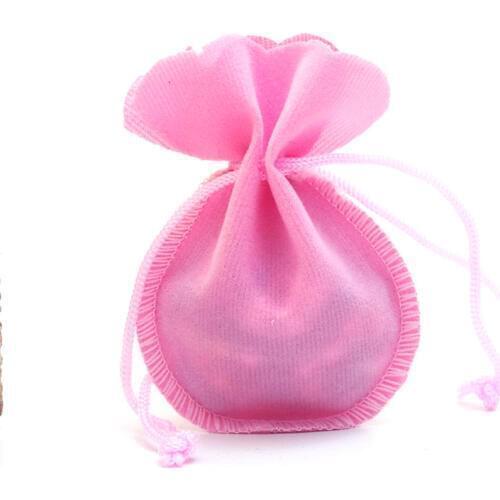 100pcs/lot Pink Velvet Bag 7x9cm Small Jewelry Bag Gourd Drawstring Pouch Favor Charms Jewelry Packaging Bags Wedding Gift Bag