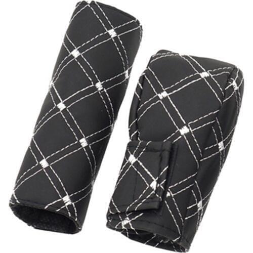 2Pcs/Set Faux Leather Gear Knob Cover Hand Brake Cover Gear Case Car Interior Decor Gear Shift Collars New Hot Sale