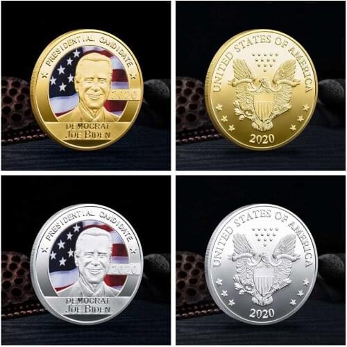 2020 46th President Biden Inaugural Commemorative Coin Silver Gold plating Challenge Coin