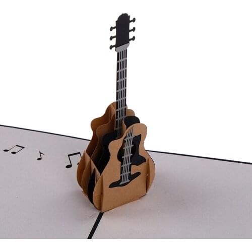 3D pop up Guitar dies greeting card laser cutting envelope postcard hollow carved handmade kirigami Children Creative gifts