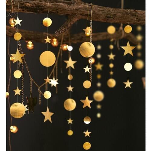 4M Round Star Shape Sequins Pendant For Wedding Brithday Holiday Party Home Store Window Decor