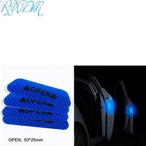 4 Pcs Car Door Safety Warning Reflective Stickers OPEN Sticker For Alfa Romeo 147 156 159 Alfetta Berlina Brera giulietta
