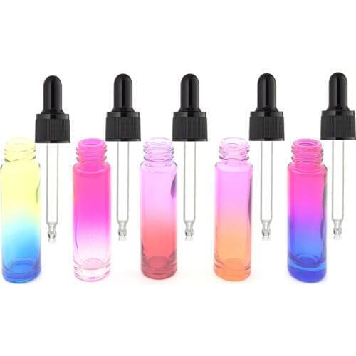 5pcs 10ml Empty Perfume Sample Glass Bottle Pipette Bottle with Pure Glass Dropper Tubes Essential Oil Vial