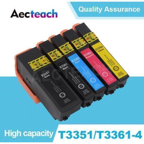 Aceteach 5 Pack T33 33XL T3351-T3354 Ink Cartridge Compatible For Epson Expression Premium XP-530 XP-630 XP-635 XP-640 XP-830