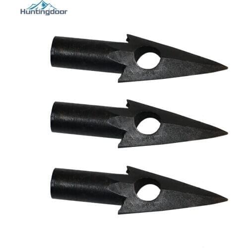 6PCS One Hole Arrowhead Hunting Sharp Broadhead Arrow Head Tips Points for Wood/Bamboo Arrow Shaft Archery Outdoor Steel