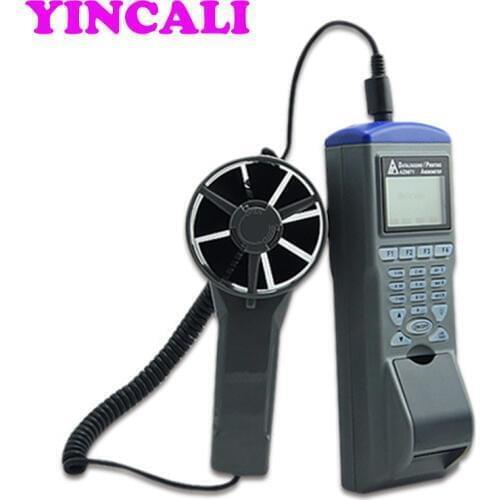 Fast Shipping Anemometer AZ9871 Wind Speed Meter Wet Bulb Datalogger Temperature Humidity Recorder With Printer function