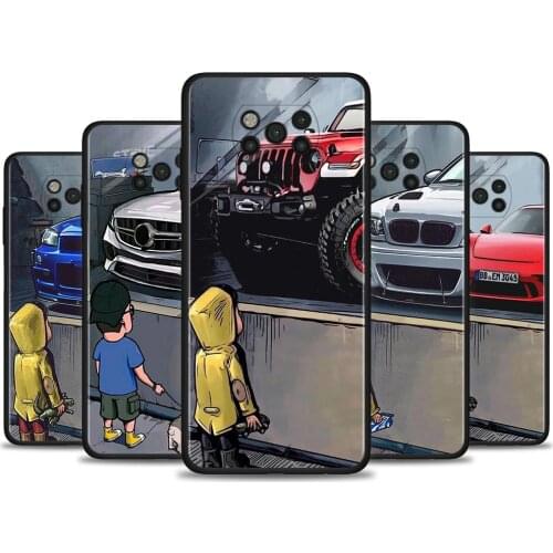 Boy See Sports Car jdm Drift For Xiaomi Poco X3 NFC M3 Pro F3 X3 GT F1 Capa for MI Note 10 Pro Case For mi CC9 Pro A3 A2 Lite