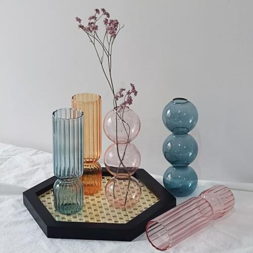 Flower Vase for Table Decoration Living Room Decorative Vase Planter Table Ornaments Floral Flower Glass Vase