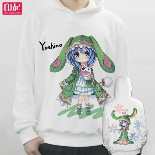 DATE A LIVE Anime COSPLAY Tokisaki Kurumi Hooded plus velvet autumn& winter Hoodies coats for men & women Sweatshirts