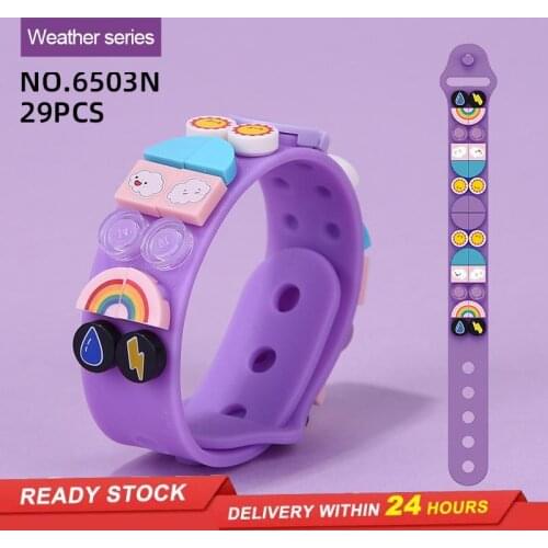Childrens educational DIY toy small particles bag building blocks childrens gift fun bracelet adjustable building blocks
