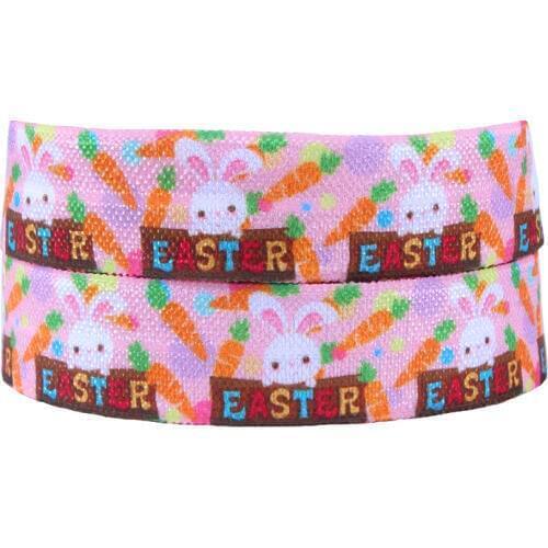 FLRA FOE 5/8 Easter rabbit FOE elastic ribbon fold over elastic for decoration