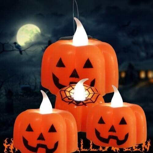 Halloween LED Electronic Lighted Candle Light Skull Night Light Pumpkin Lantern Light-emitting Lamp 2020