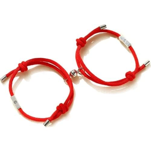 2Pcs Sun and Moon Lover Couple Magnetic Distance Bracelet Kit Lovers Matching Friendship Bracelet Lovers Fashion Jewelry