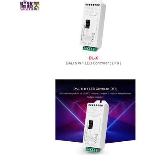 Miboxer DL-X DT8 DALI 5 IN 1 LED Strip Controller Digital Dimmer Single Color RGB RGBW RGB+CCT Smart Dimming for Led strip light