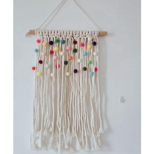 Colorful Macrame Tapestry Holiday Wall Nursery Decor Kids Room Hanging Decoration Bohemian Tapestries Backdrop Handmde Wall Art