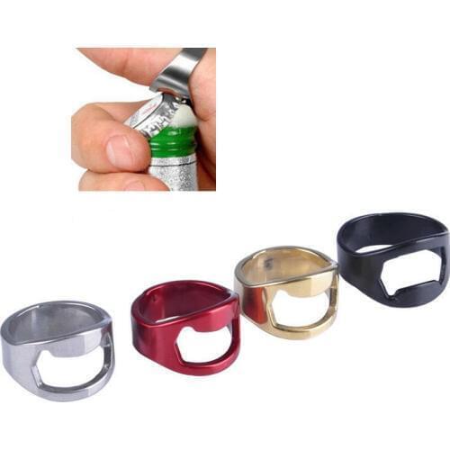 1Pcs Creative Mini Bottle Opener Stainless Steel Finger Ring Ring-Shape Beer Openers Kitchen Gadgets Bar Tools