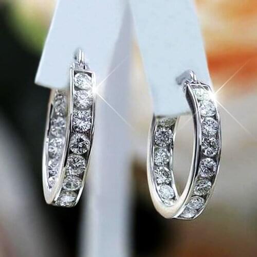 Summer Casual Sparkling Earrings Girls Korean Fashion Zircon Earring Small Hoop Eardrops