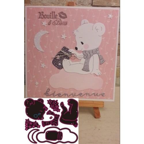 Animal boneca morre lua estrela menina corte de metal dados scrapbooking para gravação cortes artesanato morrer balão do bebê