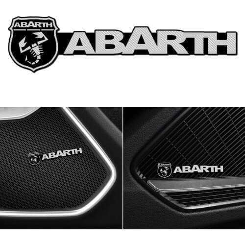 4pcs Modification For fiat abarth aluminum audio decorative stickers modified accessories decoration