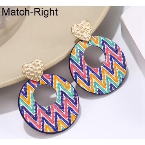 Match-Right Trendy Earrings for Women/Colorful/Big/Round/Dangle/Korean/Retro/Heat/Drop Earrings Female oorbellen brincos NR301
