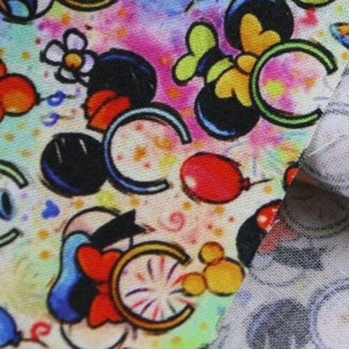 Cartoon Cute Green Eye Plain Weave Cotton Fabric for Kids Clothes Hometextile Backpacks Slipcover Cushion Cover DIY Material