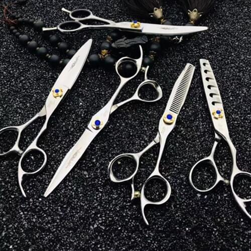 6 Professional Hair Salon Structure Scissors Set Cutting Barber Haircut Thinning Shear Scissors Hairdressing Hair Tools Scissors