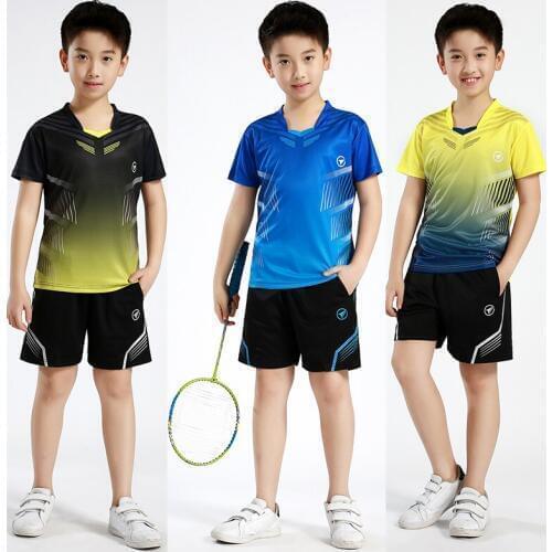 New Children short sleeve Badminton shirt clothes Girl sports shorts Table Tennis suit , boys tennis shirt Running sets B122 127