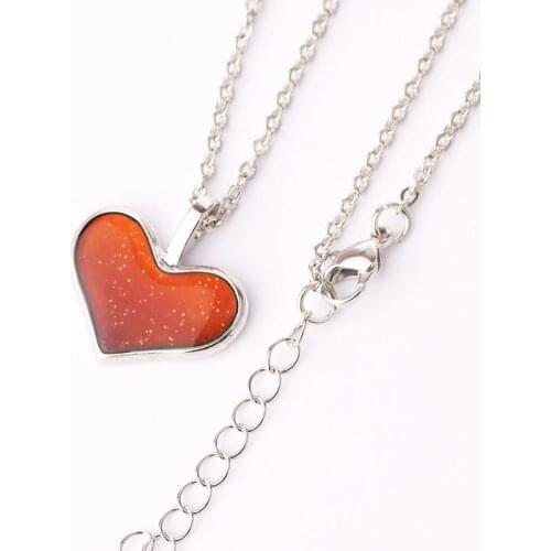 2020 New Love Heart Mood Neckalce Jewelry Mood Heart Pendant Color Change Feeling Emotional Color Heart Mood Necklace For Woman