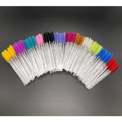 Wholesale 500pcs Eyebrow Eyelash Brushes Micro Eyelash Spoolies Lash Wands Mascara Wands for Eyelash Extensions Makeup Brushes