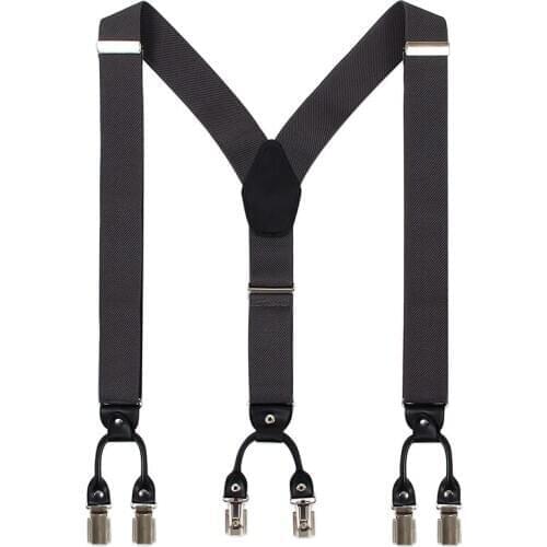 High Quality Unisex Y Shape Elastic Clip-on Suspenders 6 Clip Pants Braces Men Adjustable Elasticated Suspender Straps for Women