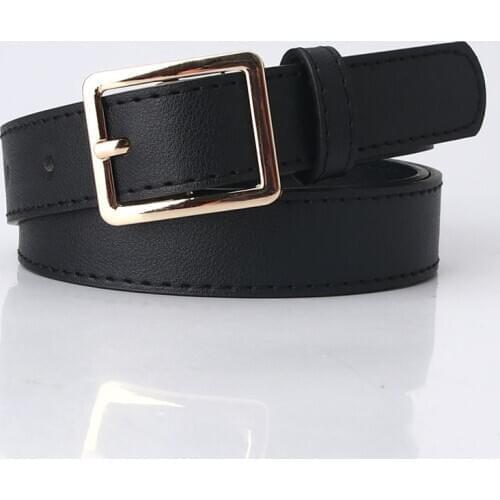 Fashion Gold square Buckle Wide Waist Belts for Women PU Leather Ladies Dress Jeans Belt Strap Brown Black Female Belt