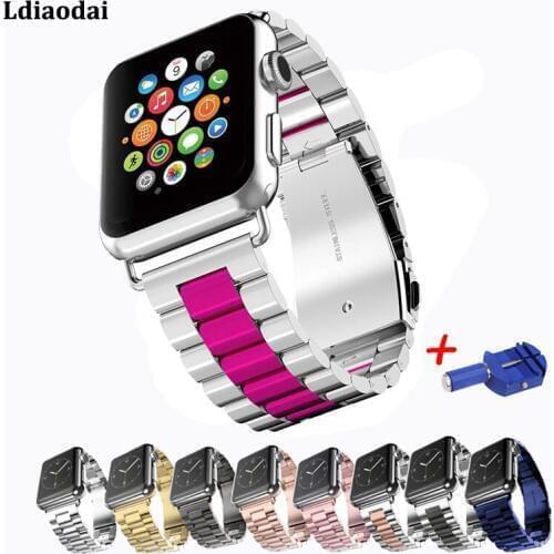 Stainless steel strap for apple watch band 5 44mm 40mm Link bracelet montre wrist metal belt iwatch band series 6 3 4 38mm 42mm